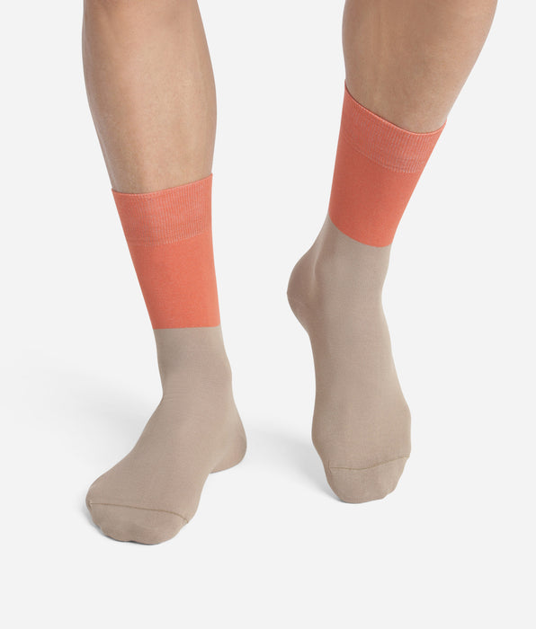 DIM Praline Herrensocken aus Baumwolle mit Colorblock-Effekt - Dim Mode





