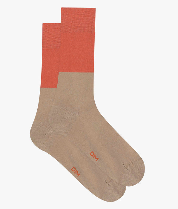 DIM Praline Herrensocken aus Baumwolle mit Colorblock-Effekt - Dim Mode





