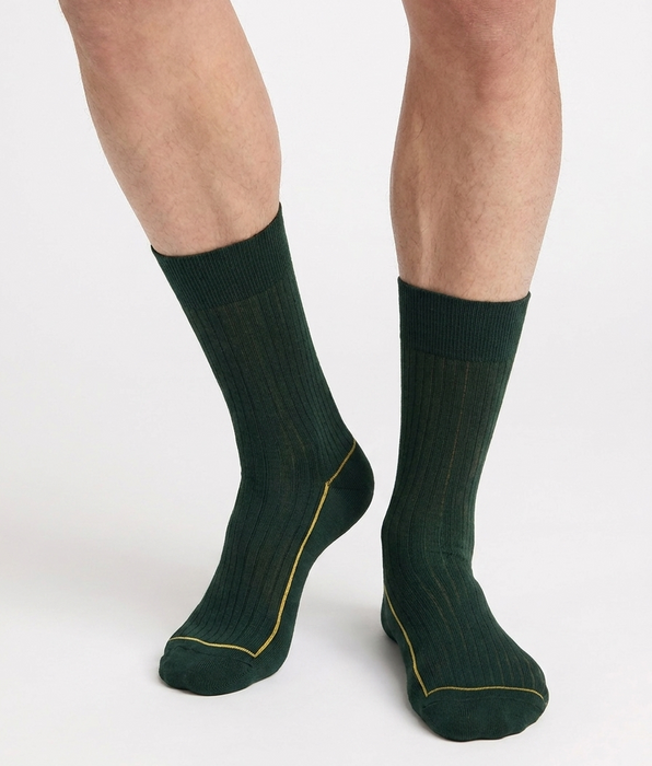 DIM Herren-Socken aus marineblauer Baumwolle „La Mode Côtelée“