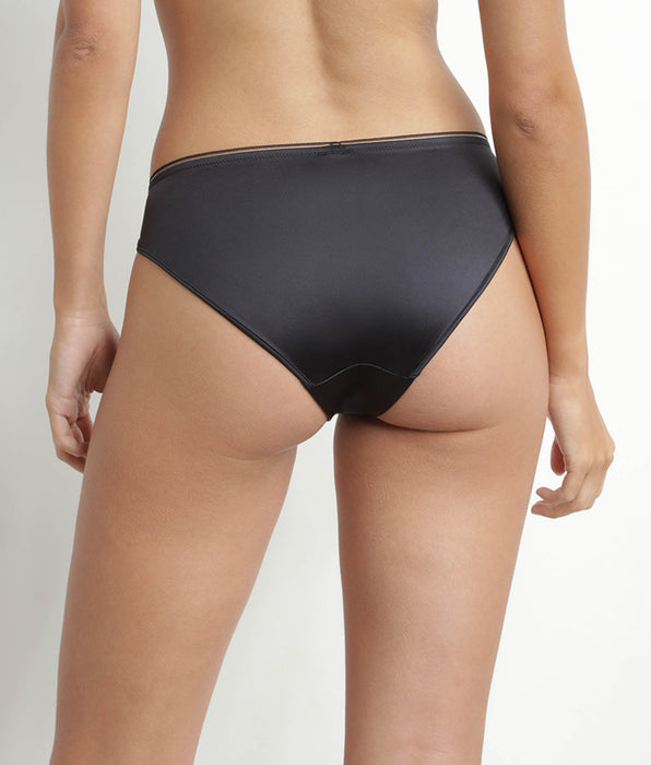 DIM Slip aus satinierter Mikrofaser in Grau Granit - Dim Chéri