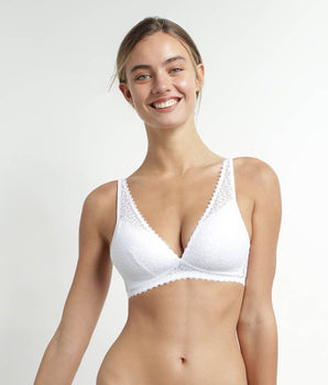 Weißer Triangel-BH mit Schaumstoffeinlage aus Mikrofaser – Daily Dentelle