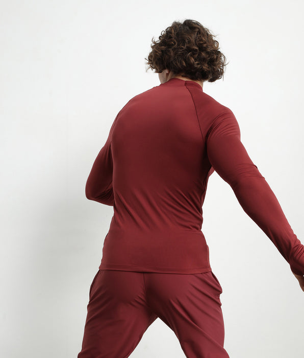 DIM Dim Move Sportoberteil für Herren mit Stehkragen aus Mikrofaser in Bordeaux