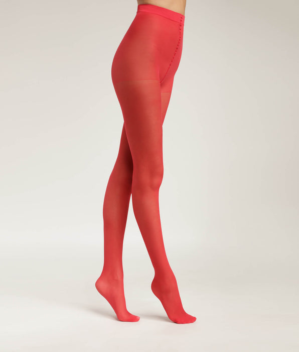 DIM Rote transparente Strumpfhose mit Kontrastlinie- DIM Style