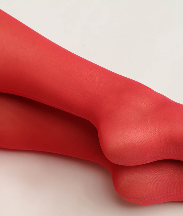 DIM Rote transparente Strumpfhose mit Kontrastlinie- DIM Style