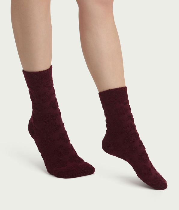 DIM Damensocken aus Frottee Feige mit Blumen Dim Mode