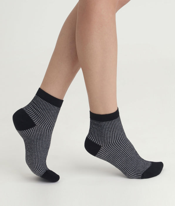DIM Socken für Frauen Schwarz und Lurex Silber Dim Mode