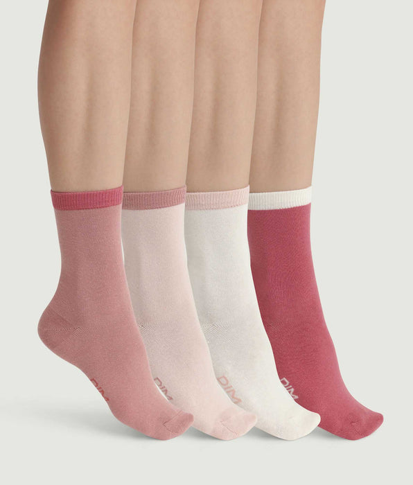 DIM 4 Paar Socken für Frauen Rosa EcoDim Mode