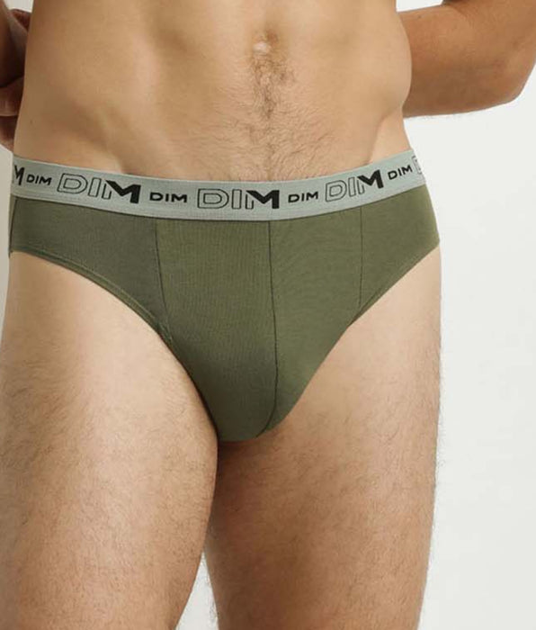 DIM 3er-Pack Herren-Slips Blau Grau Grün Baumwolle Stretch Bio
