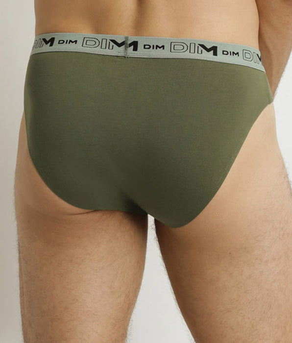 DIM 3er-Pack Herren-Slips Blau Grau Grün Baumwolle Stretch Bio
