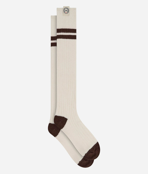 DIM Hohe Socken aus elfenbeinfarbener Baumwolle von DIM x Ines de la Fressange