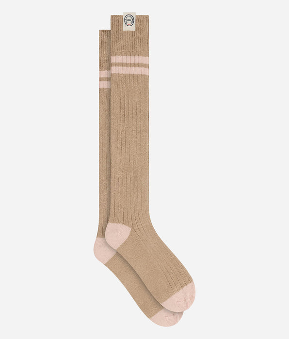 DIM Hohe Socken aus tief taupefarbener Baumwolle von DIM x Ines de la Fressange