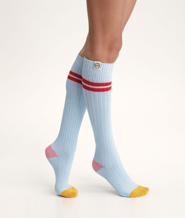 DIM Hohe Socken für Frauen colorblock Blau Dim x Ines de La Fressange