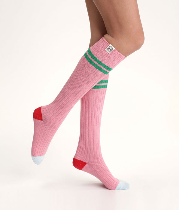 DIM Hohe Socken Frau colorblock Rose Dim x Ines de La Fressange