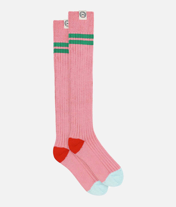 DIM Hohe Socken Frau colorblock Rose Dim x Inès de La Fressange