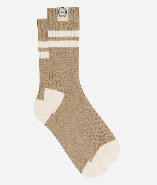 DIM DIM x Ines de la Fressange – Rippstrick-Socken aus Baumwolle in Tiefgrau
