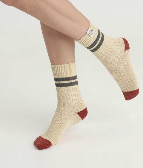 DIM Socken Frau colorblock Beige Dim x Inès de La Fressange