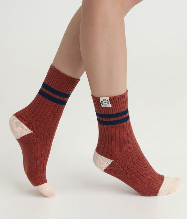 DIM Socken Frau colorblock Braun Dim x Ines de La Fressange