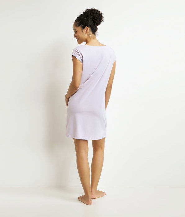 DIM Babydoll-Pyjama für Frauen Lila mit Blumen Don't Disturb