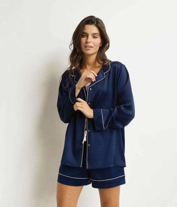 DIM Pyjama-Shorts, Damen, Blau Mitternacht Don't Disturb

