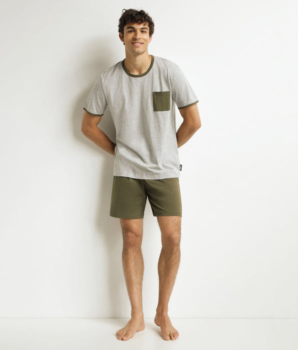 DIM Pyjama-Shorts für Männer Khaki Grau Dim Jersey