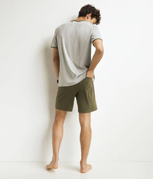 DIM Pyjama-Shorts für Männer Khaki Grau Dim Jersey