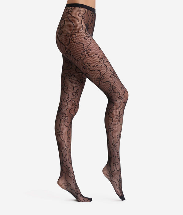 DIM Schwarze Strumpfhose mit Schleifen Dim Style