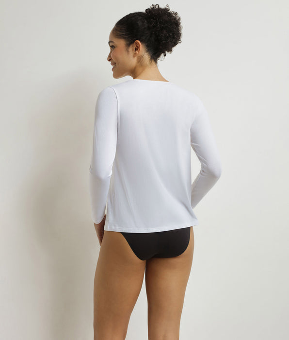 DIM T-Shirt, Damen, Langarm, aus Baumwolle Weiß Dim Thermal