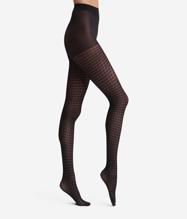 DIM Schwarze Strumpfhose mit Hahnentrittmuster Dim Style