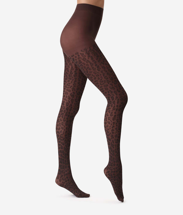 DIM Braune Strumpfhose mit Leopardenmuster Dim Style