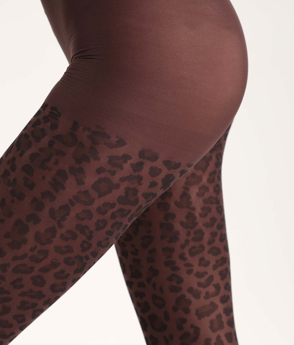 DIM Braune Strumpfhose mit Leopardenmuster Dim Style