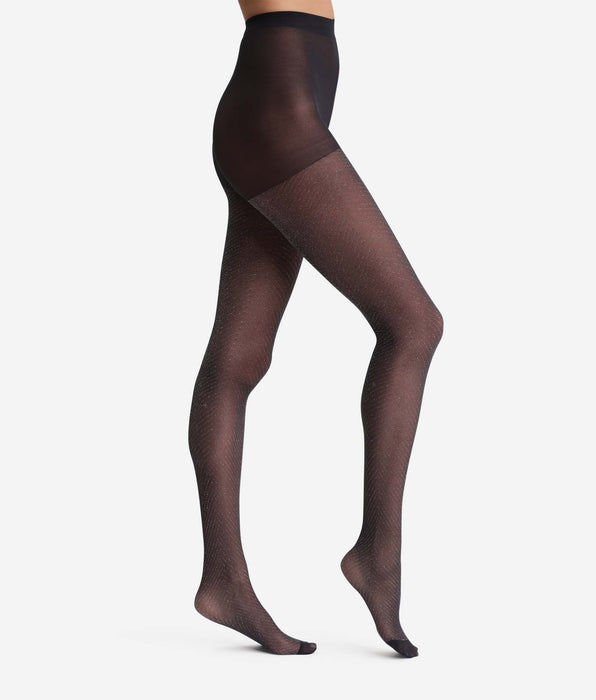 DIM Schwarze Shiny Strumpfhose mit Pailletten Dim Style