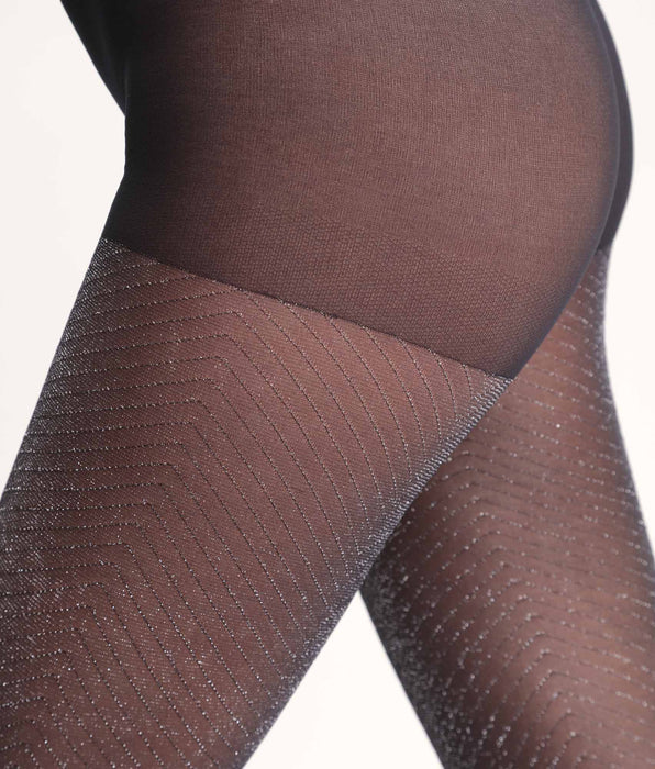 DIM Schwarze Shiny Strumpfhose mit Pailletten Dim Style