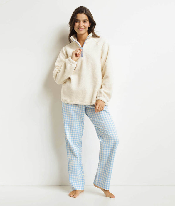 DIM Set Pyjama Hose Frau Blau Grau Dim Warm