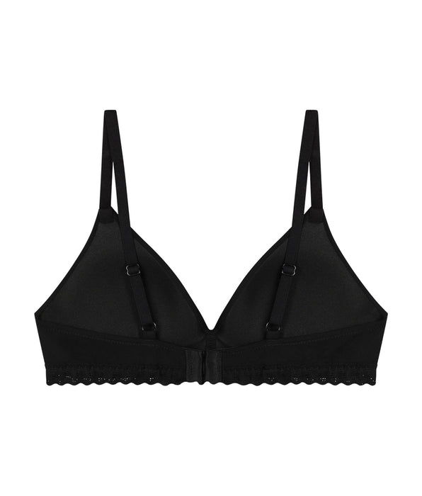 DIM Mädchen-BH ohne Bügel aus Mikrofaser und Spitze Schwarz Daily