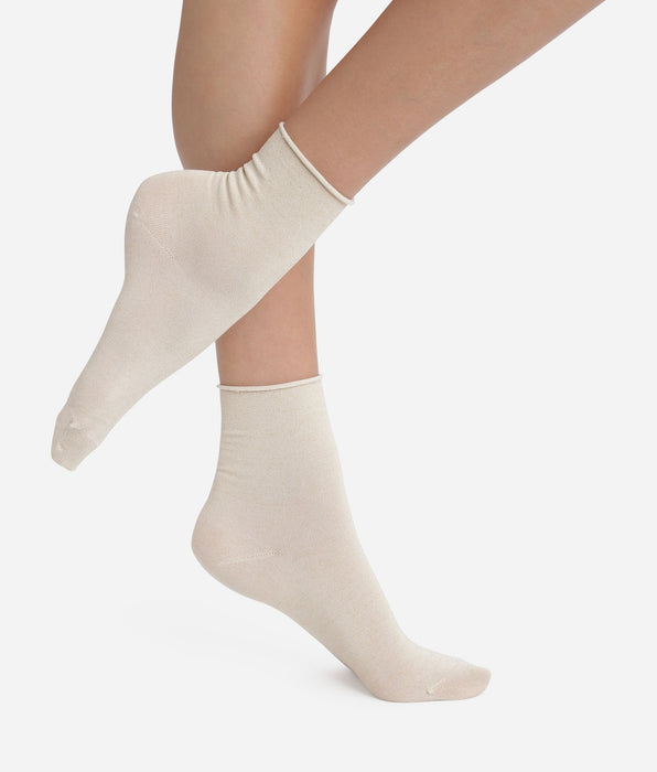 DIM Damen-Socken aus Lurex Beige Dim Mode