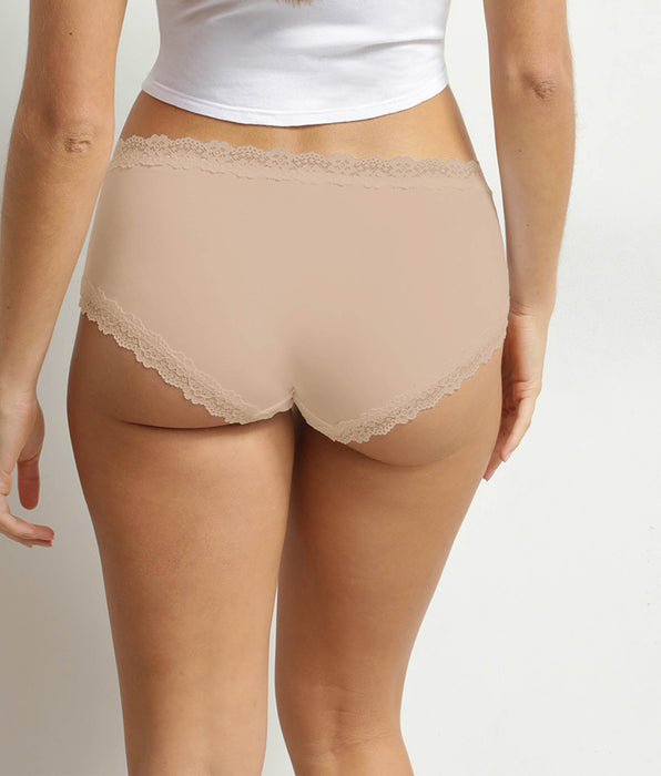 DIM Damenboxershorts aus Mikrofaser und Spitze Nude Dim
