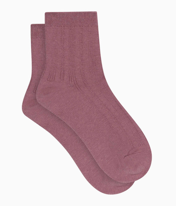 DIM Damen-Socken aus Baumwolle mit Pointelle-Strick in Altrosa von Dim La Mode
