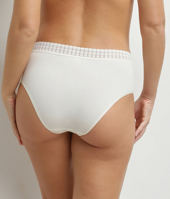 DIM Hoher Damen-Slip aus Baumwolle in Elfenbein Daily Coton