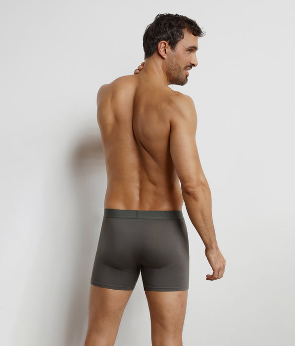 DIM Lange Boxershorts für Männer aus Baumwolle Dunkelgrau Dim Trendy