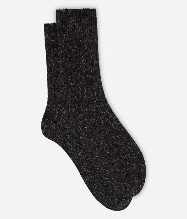 DIM Schwarze gerippte Damensocken von La Mode