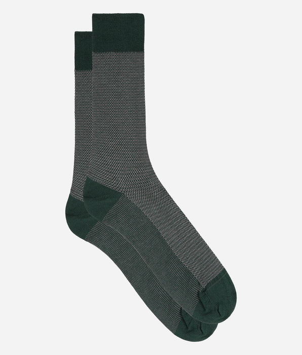 DIM Herren-Socken aus grüner Baumwolle im Schottenkaro-Muster von La Mode