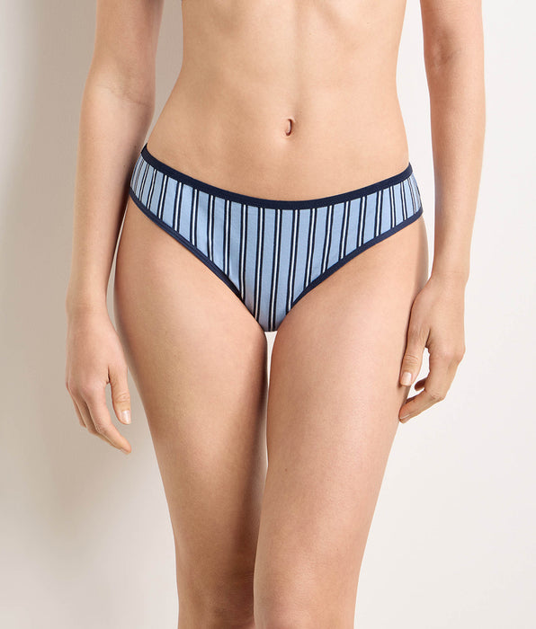 DIM Blauer bedruckter Tanga von Dim x Ines de la Fressange