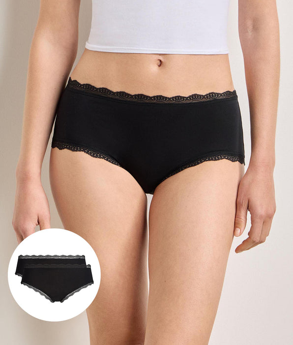 DIM 2er-Pack schwarze Daily Coton Dentelle-Shorts