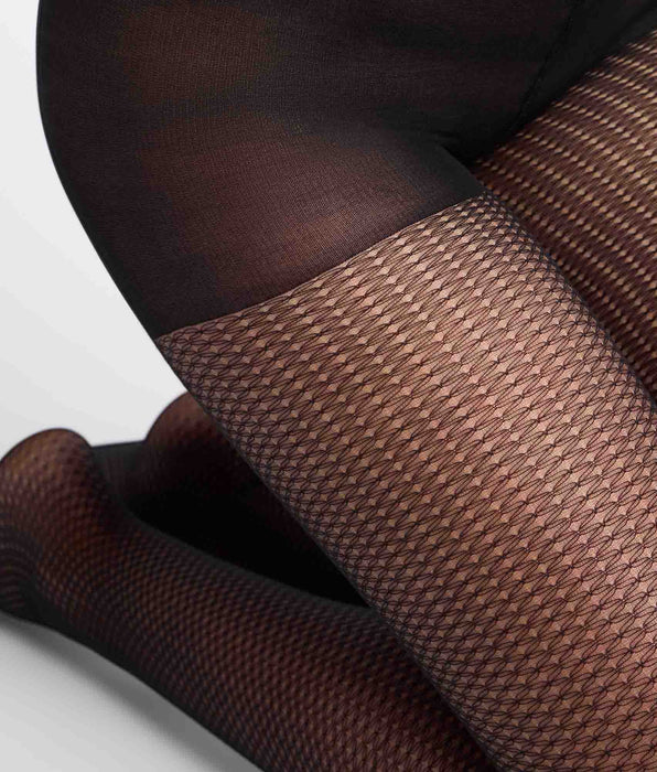 DIM Schwarze Fantasie-Strumpfhose „Diamant“ Style