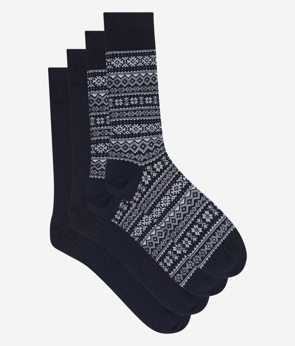 DIM 2er-Pack Herren-Socken in Nordic Navy Blue, Navy Blue Coton Fancy