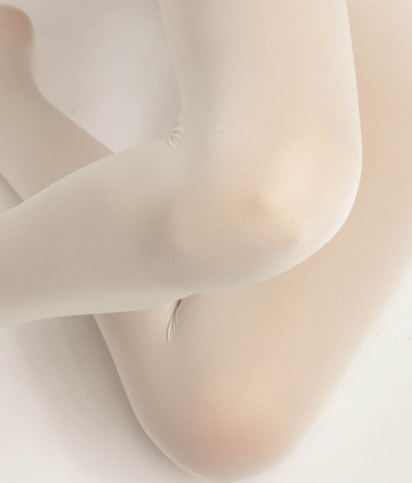 DIM Weiße blickdichte Strumpfhose in Veloursoptik 50D - DIM Style