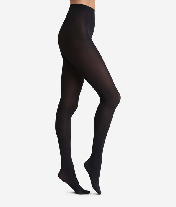 DIM Schwarze blickdichte Veloursstrumpfhose 50D - DIM Style