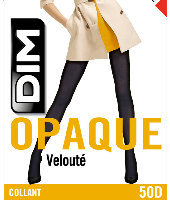 DIM Schokoladenbraune blickdichte Veloursstrumpfhose 50D - DIM Style