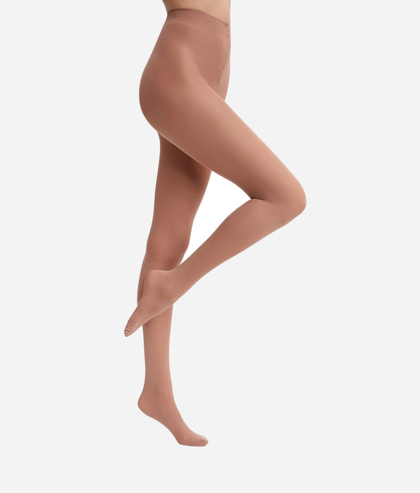 DIM Blickdichte, samtige Strumpfhose Cognac 50D Dim