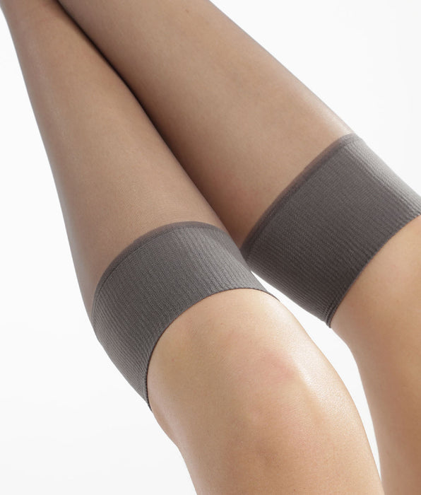 DIM 2er-Pack pfefferfarbene transparente Kniestrümpfe 15D - Mes Essentiels